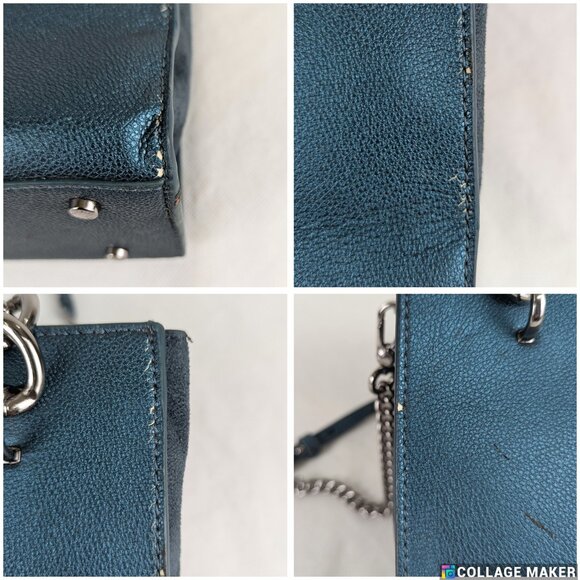 CHARLES & KEITH Teal Chain Handle Tote Bag Shoulder Bag - Picture 11 of 15